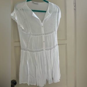 Zara white lace mini dress